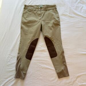 Dover Saddlery Pants Womens 32 Brown Riding Equestrian Breeches Knee-Patch